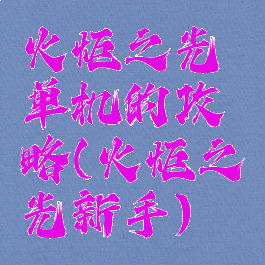 火炬之光单机的攻略(火炬之光新手)