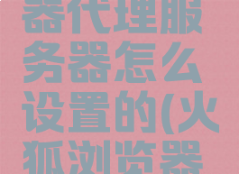 火狐浏览器代理服务器怎么设置的(火狐浏览器代理设置)