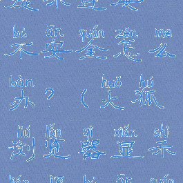 火狐浏览器提示连接不安全怎么办?(火狐浏览器显示连接不安全登录不上)