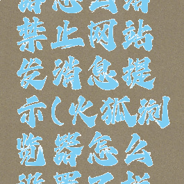 火狐浏览器怎么给禁止网站发消息提示(火狐浏览器怎么设置不拦截弹窗)