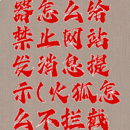 火狐浏览器怎么给禁止网站发消息提示(火狐怎么不拦截网站)