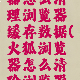 火狐浏览器怎么清理浏览器缓存数据(火狐浏览器怎么清除浏览器缓存)