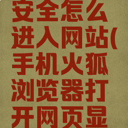 火狐浏览器连接不安全怎么进入网站(手机火狐浏览器打开网页显示连接不安全)