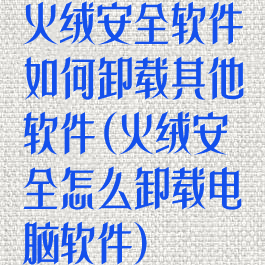 火绒安全软件如何卸载其他软件(火绒安全怎么卸载电脑软件)