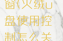 火绒u盘弹窗(火绒u盘使用控制怎么关闭)