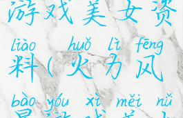 火力风暴游戏美女资料(火力风暴游戏美女资料大全)