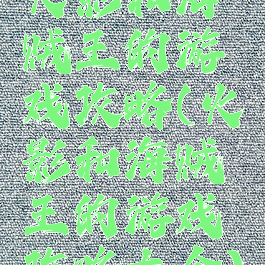 火影和海贼王的游戏攻略(火影和海贼王的游戏攻略大全)