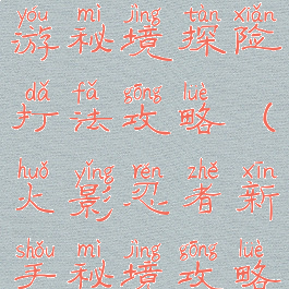 火影忍者手游秘境探险打法攻略(火影忍者新手秘境攻略)