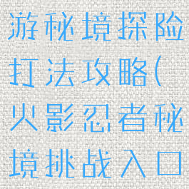火影忍者手游秘境探险打法攻略(火影忍者秘境挑战入口在哪里)