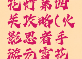 火影忍者手游元宵花灯第四关攻略(火影忍者手游元宵花灯第四关攻略视频)