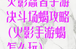 火影忍者手游决斗场蝎攻略(火影手游蝎怎么玩)