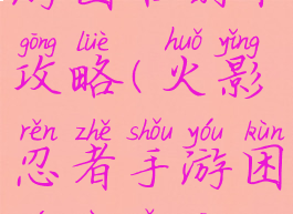 火影忍者手游困难副本攻略(火影忍者手游困难叛忍攻略)