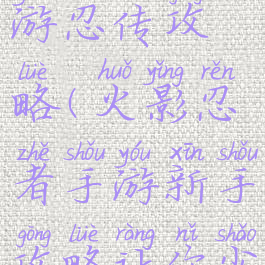 火影忍者手游忍传攻略(火影忍者手游新手攻略让你少走弯路)