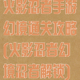 火影忍者手游幻境通关攻略(火影忍者幻境忍者解锁)