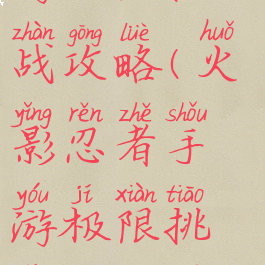 火影忍者手游极限挑战攻略(火影忍者手游极限挑战攻略图解)