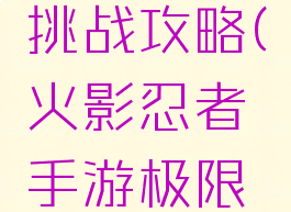 火影忍者手游极限挑战攻略(火影忍者手游极限挑战攻略大全)