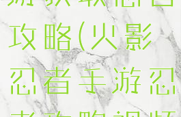 火影忍者手游获取忍者攻略(火影忍者手游忍者攻略视频洛尘)