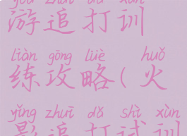 火影忍者手游追打训练攻略(火影追打试训)