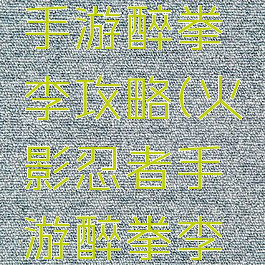 火影忍者手游醉拳李攻略(火影忍者手游醉拳李技能)