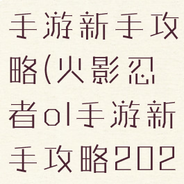 火影忍者ol手游新手攻略(火影忍者ol手游新手攻略2021)