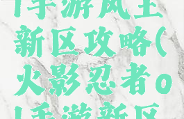 火影忍者ol手游风主新区攻略(火影忍者ol手游新区阵容)