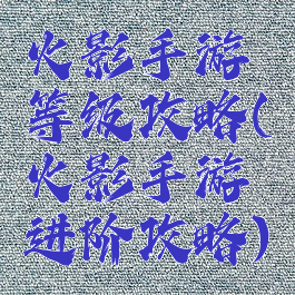 火影手游等级攻略(火影手游进阶攻略)