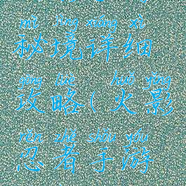 火影手游秘境详细攻略(火影忍者手游秘境攻略)