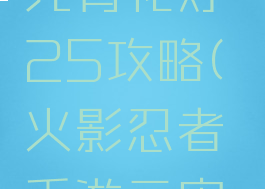 火影手游元宵花灯25攻略(火影忍者手游元宵花灯攻略)