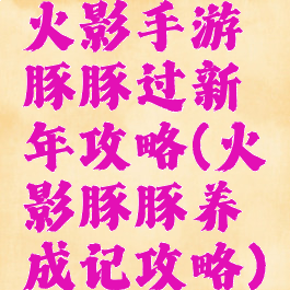 火影手游豚豚过新年攻略(火影豚豚养成记攻略)