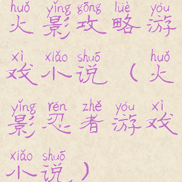 火影攻略游戏小说(火影忍者游戏小说)