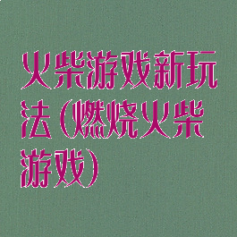 火柴游戏新玩法(燃烧火柴游戏)