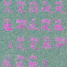 火龙游戏武器升级攻略(火龙服升级经验)