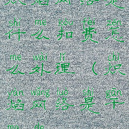 炽焰网络是什么扣费怎么外理(炽焰网络是干嘛的)