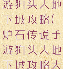炉石传说手游狗头人地下城攻略(炉石传说手游狗头人地下城攻略大全)