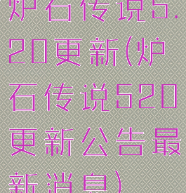 炉石传说5.20更新(炉石传说520更新公告最新消息)