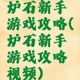 炉石新手游戏攻略(炉石新手游戏攻略视频)