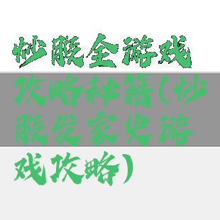 炒股全游戏攻略秘籍(炒股发家史游戏攻略)