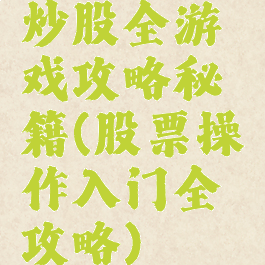 炒股全游戏攻略秘籍(股票操作入门全攻略)