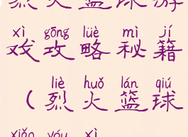 烈火篮球游戏攻略秘籍(烈火篮球小游戏)