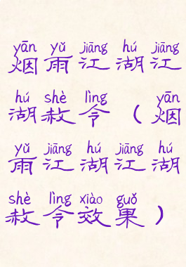 烟雨江湖江湖赦令(烟雨江湖江湖赦令效果)