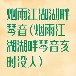 烟雨江湖湖畔琴音(烟雨江湖湖畔琴音亥时没人)