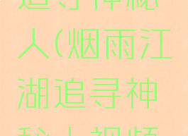 烟雨江湖追寻神秘人(烟雨江湖追寻神秘人视频解说)