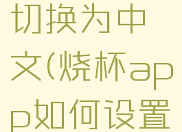 烧杯如何切换为中文(烧杯app如何设置中文)