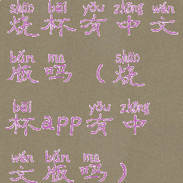 烧杯有中文版吗(烧杯app有中文版吗)