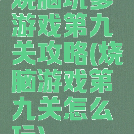 烧脑坑爹游戏第九关攻略(烧脑游戏第九关怎么玩)