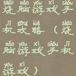 烧脑游戏手机攻略(烧脑游戏手机游戏)