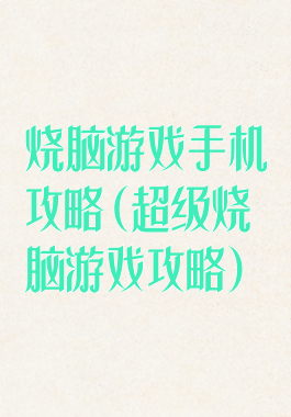 烧脑游戏手机攻略(超级烧脑游戏攻略)