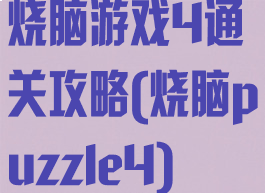 烧脑游戏4通关攻略(烧脑puzzle4)
