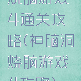 烧脑游戏4通关攻略(神脑洞烧脑游戏4攻略)