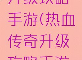 热血传奇升级攻略手游(热血传奇升级攻略手游官网)